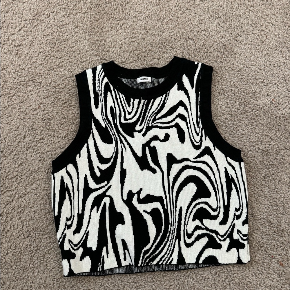 Garage Monochrome Swirl Tank Top